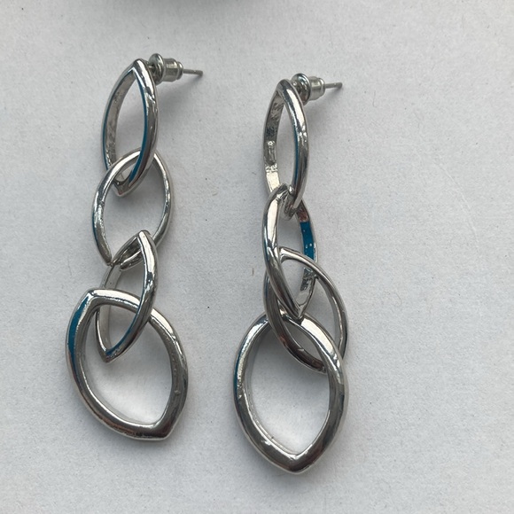 Silver Swirl Pattern Earrings - Picture 7 of 7